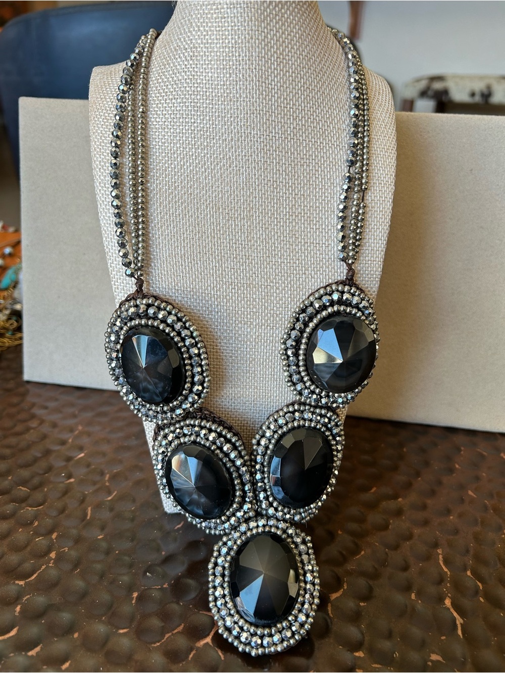 Nakamol Statement Necklace with Silver Bead Accents